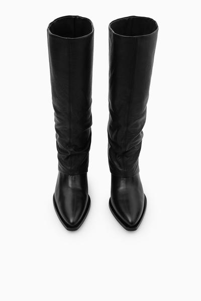 COS レザーニーブーツ