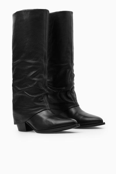 COS レザーニーブーツ