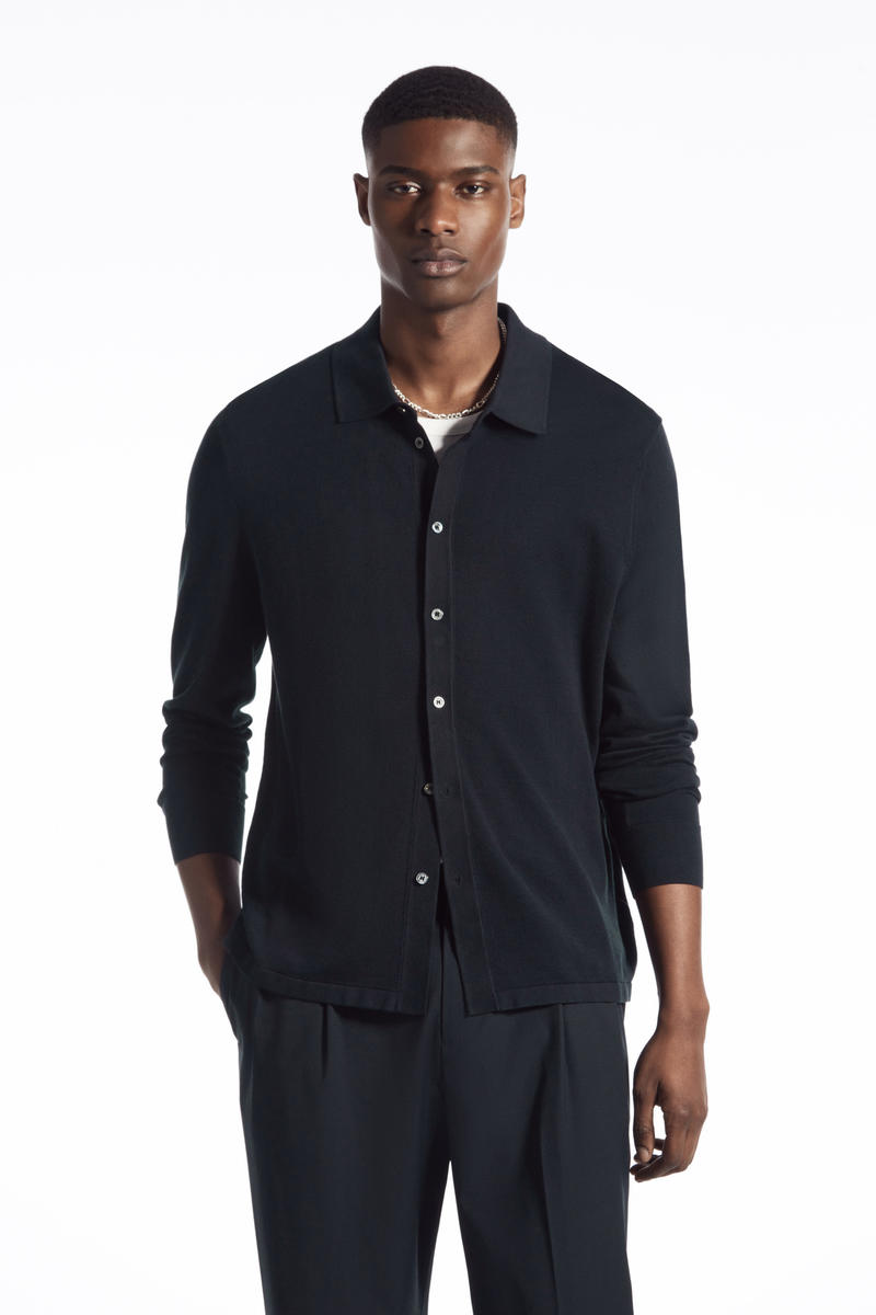 COS シルク混ニットポロシャツ