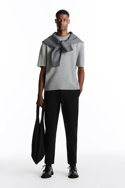 COS オーバーサイズダブルフェイスニットTシャツ