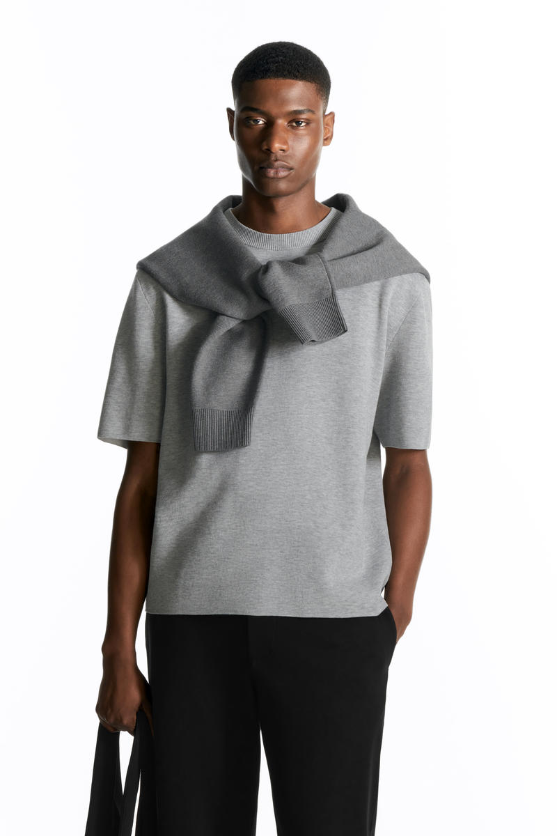 COS オーバーサイズダブルフェイスニットTシャツ