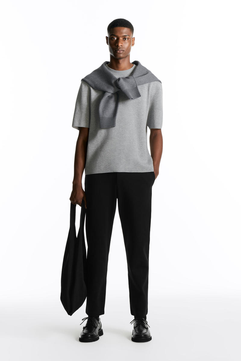 COS オーバーサイズダブルフェイスニットTシャツ