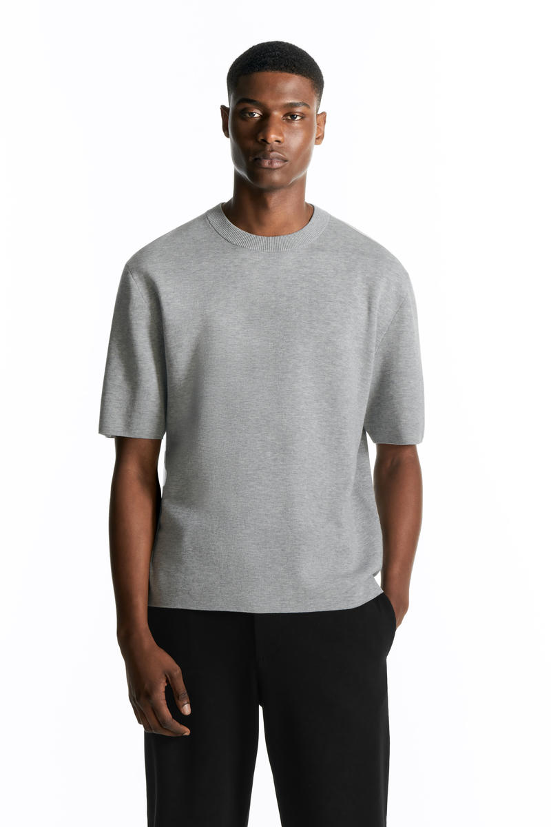 COS オーバーサイズダブルフェイスニットTシャツ