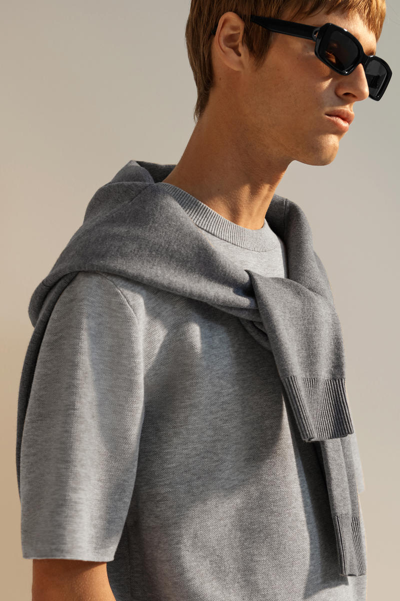 COS オーバーサイズダブルフェイスニットTシャツ