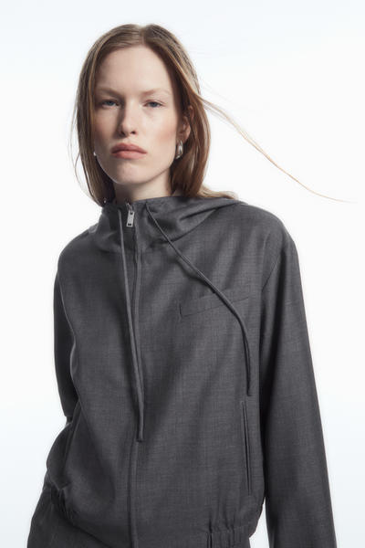 TAILORED WOOL HOODED JACKET テーラードウールフード付きジャケット 