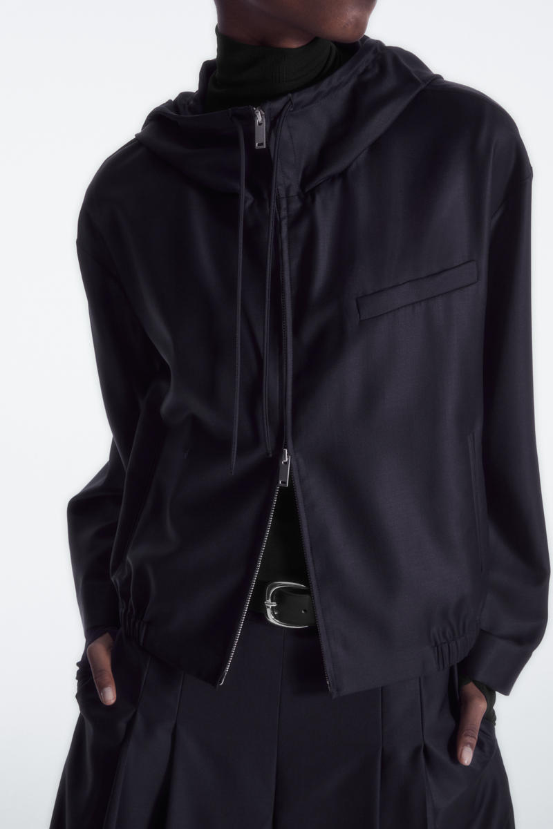 TAILORED WOOL HOODED JACKET テーラードウールフード付きジャケット 