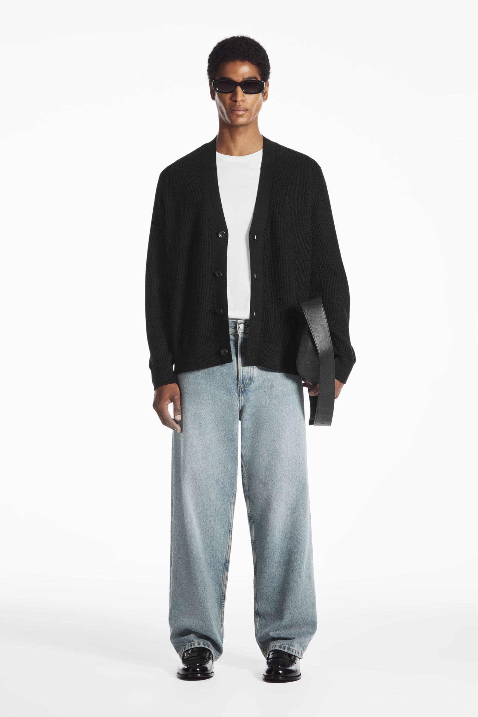 美品 Cos コス ドライバーズニット ブラック コットン COS ハーフ