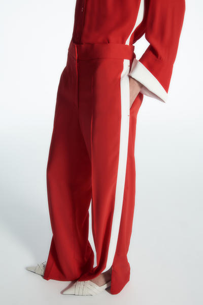 COS ストライプスプリットカフパンツ