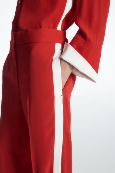 COS ストライプスプリットカフパンツ