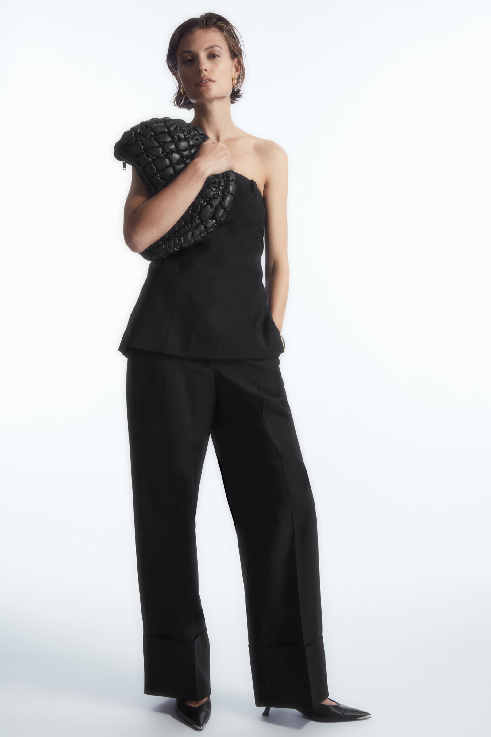 TURN-UP WIDE-LEG WOOL CHINOS ターンアップワイドレッグウール