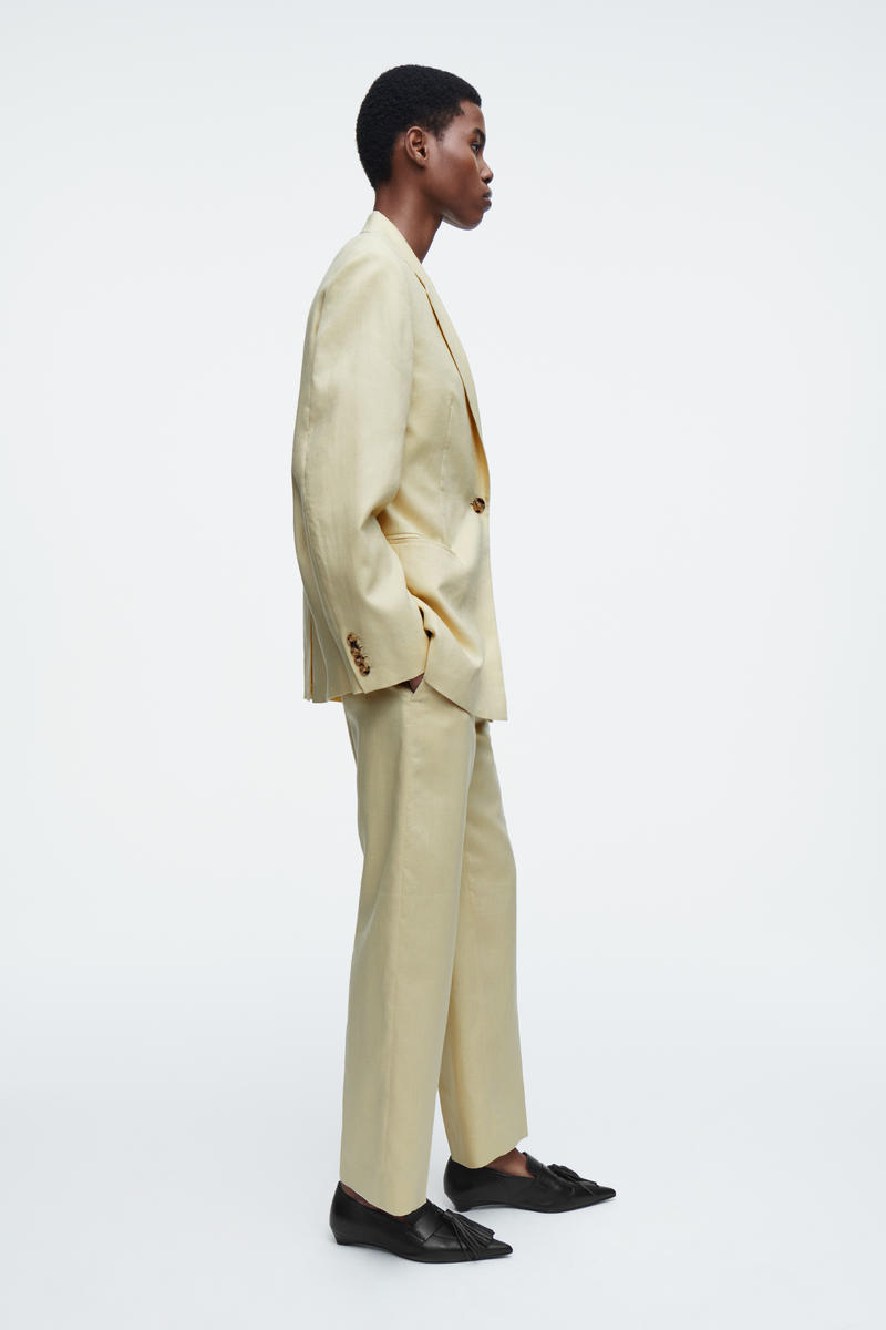LONGLINE LINEN-BLEND BLAZER ロングラインリネンブレンドブレザー 
