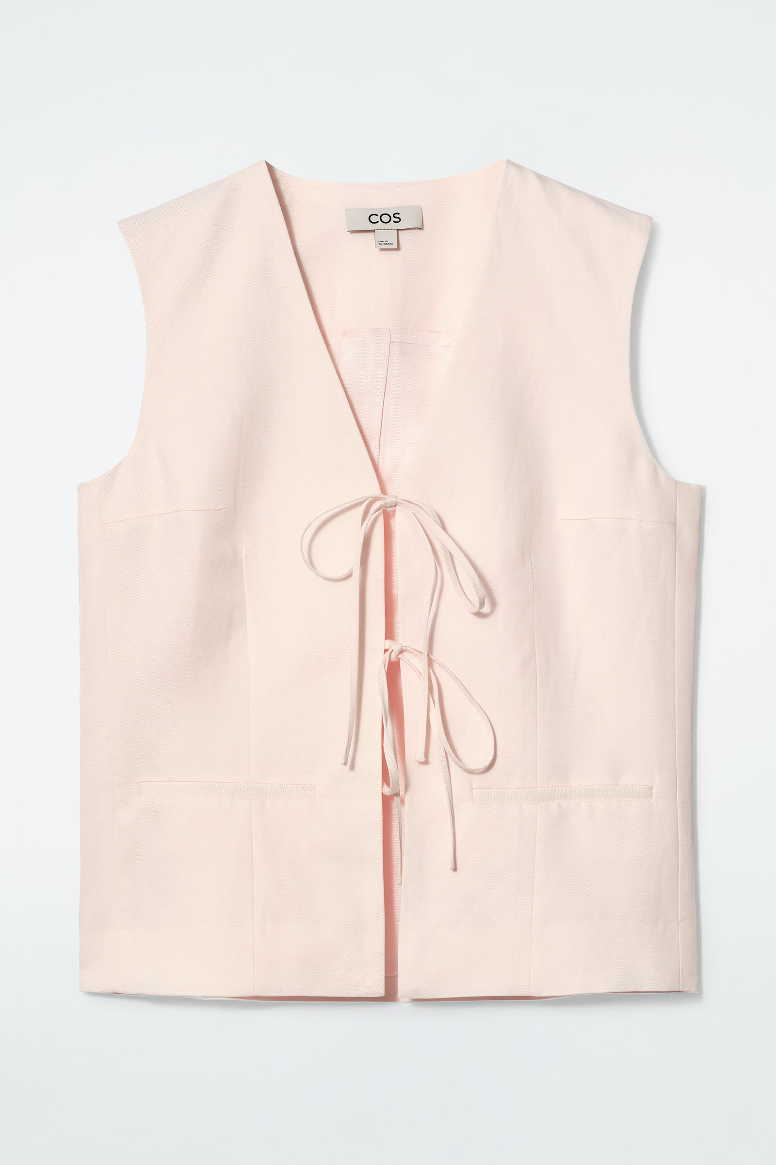 TIE-FRONT WAISTCOAT タイフロントベスト ライトピンク｜COS コス 公式