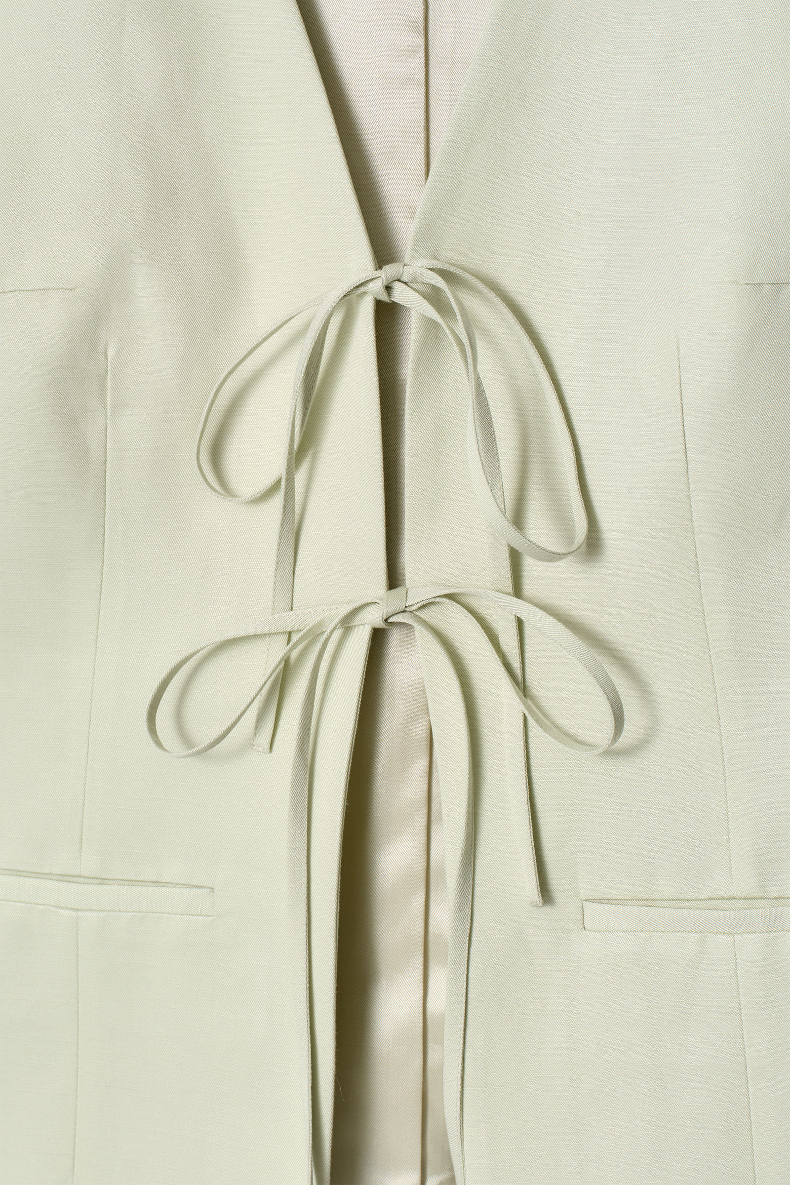 TIE-FRONT WAISTCOAT タイフロントベスト ライトグリーン｜COS コス