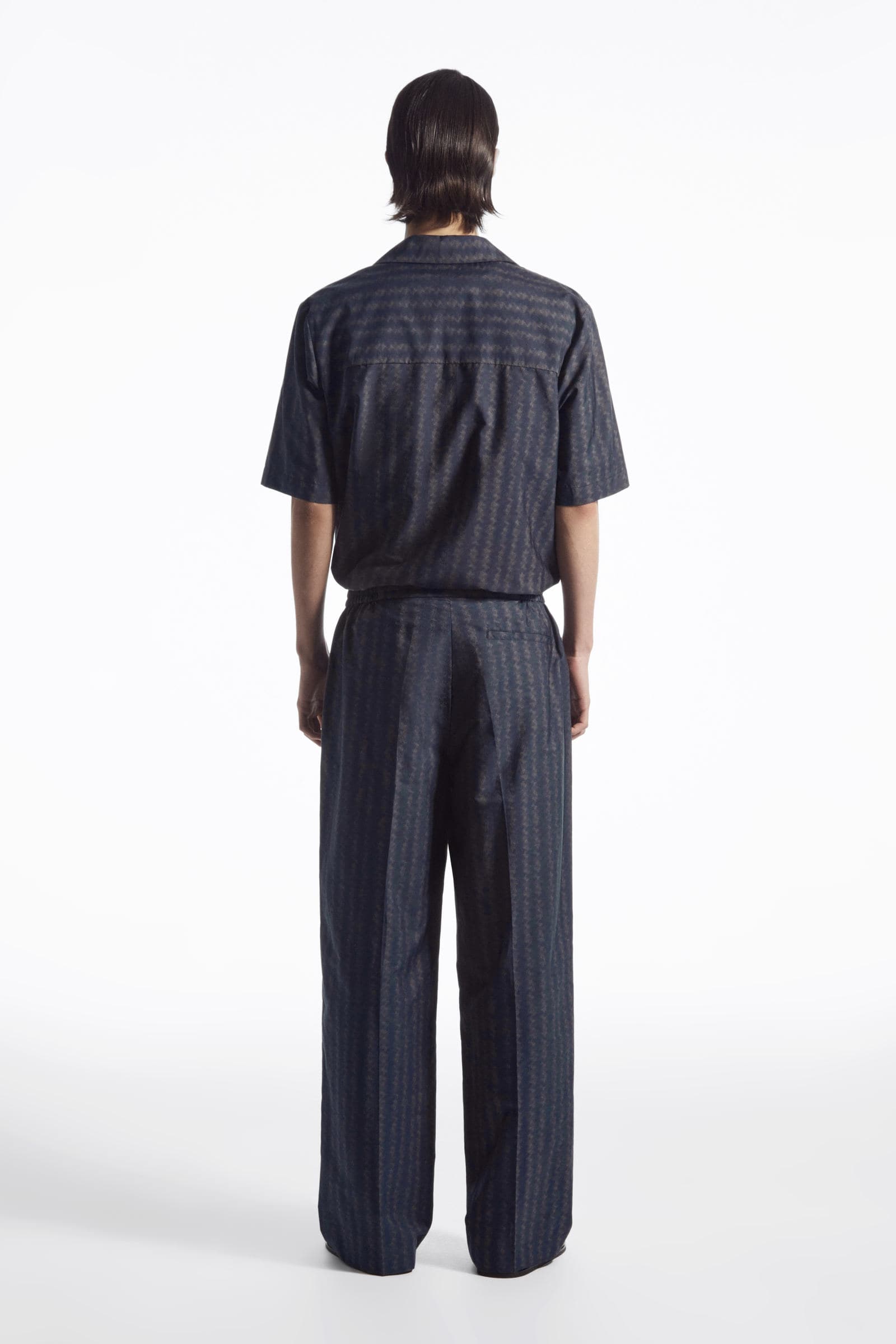 ZIGZAG STRIPE WIDE-LEG TROUSERS ジグザグストライプワイドレッグ