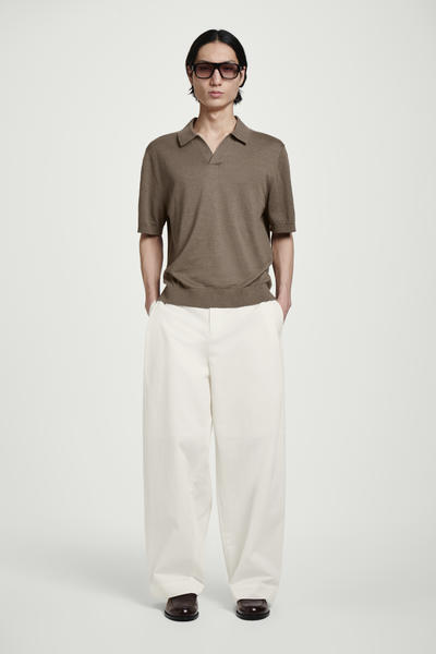 COS ニットリネンポロシャツ
