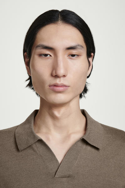 COS ニットリネンポロシャツ