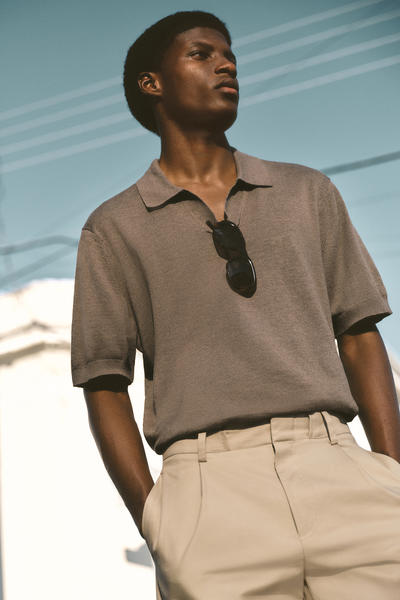 COS ニットリネンポロシャツ