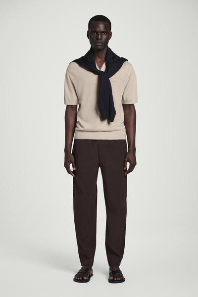 COS ニットリネンポロシャツ