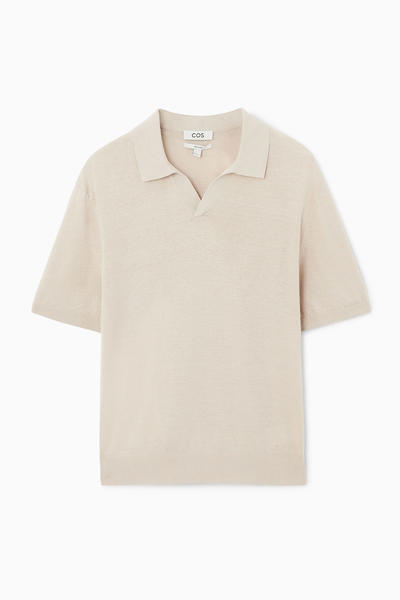 COS ニットリネンポロシャツ