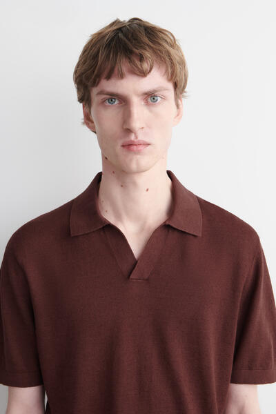 COS ニットリネンポロシャツ