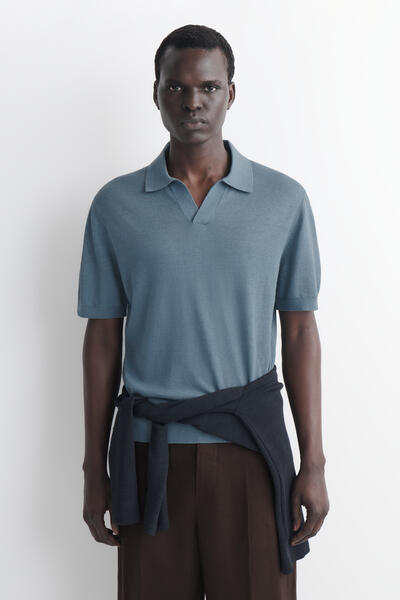 COS ニットリネンポロシャツ