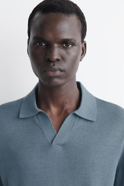 COS ニットリネンポロシャツ