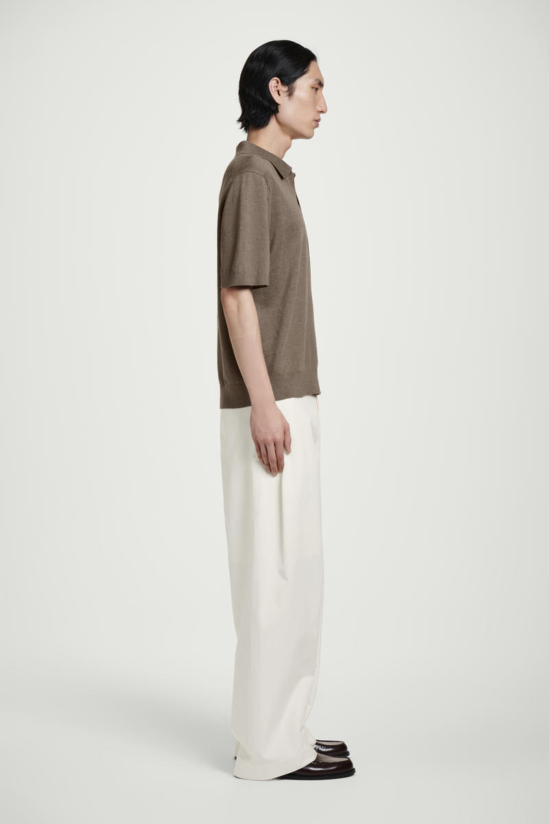 COS ニットリネンポロシャツ