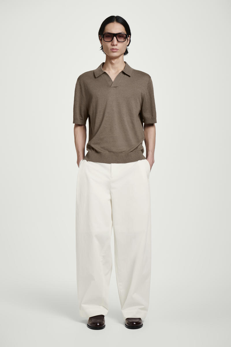 COS ニットリネンポロシャツ