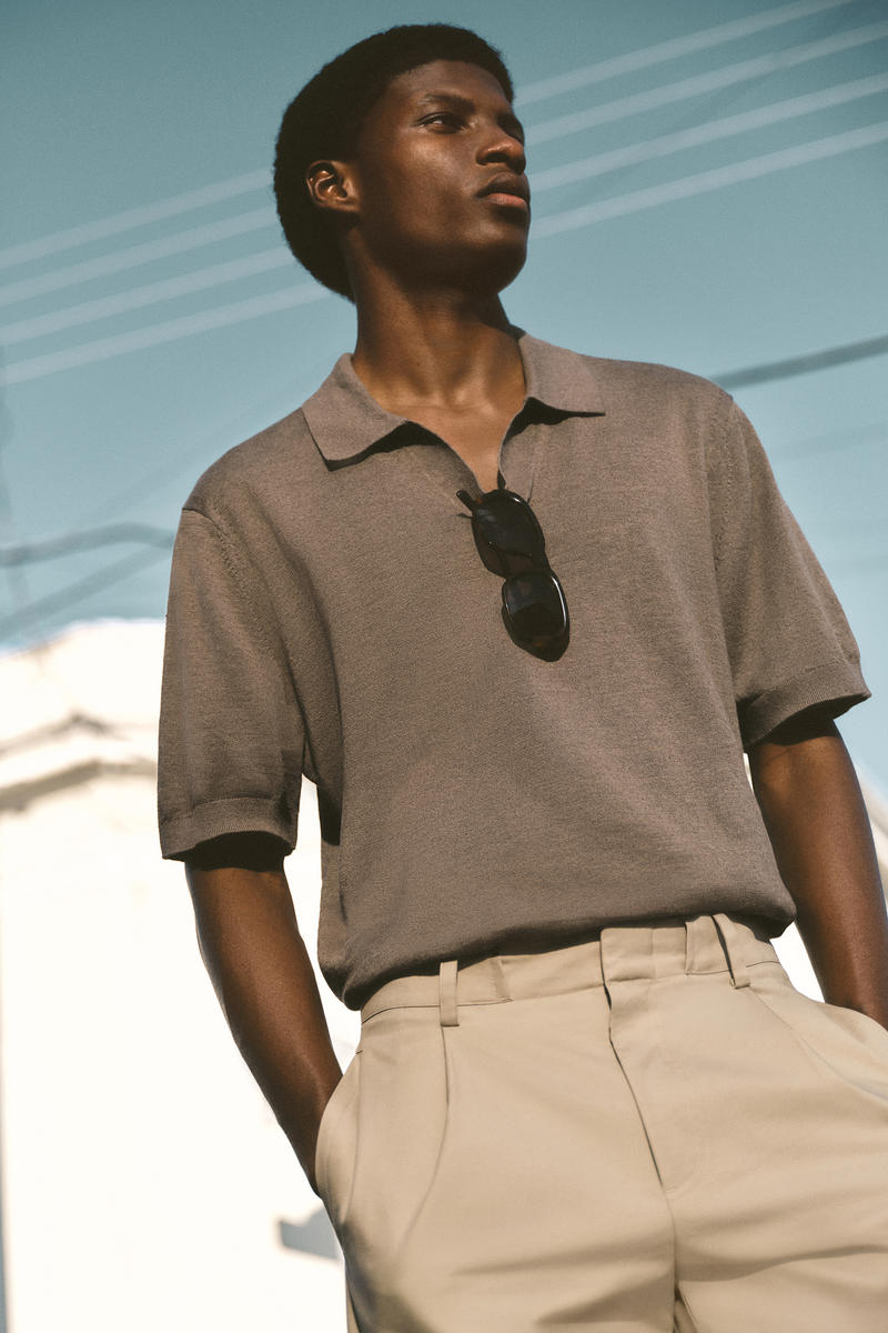 COS ニットリネンポロシャツ