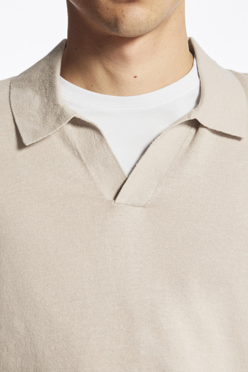 COS ニットリネンポロシャツ