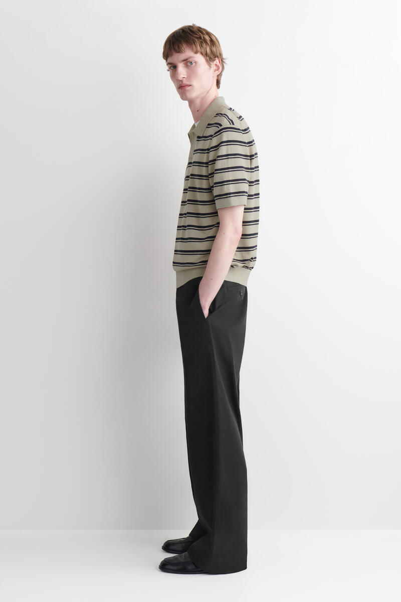 COS ニットリネンポロシャツ