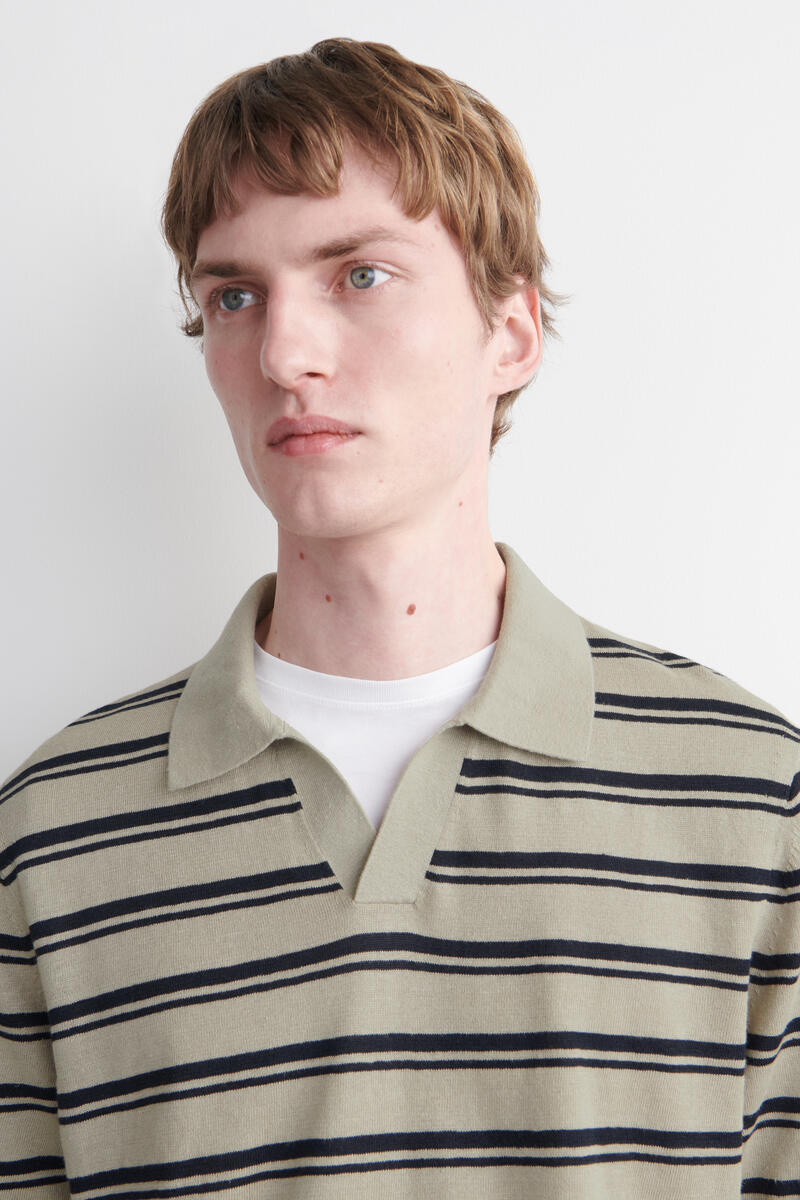 COS ニットリネンポロシャツ