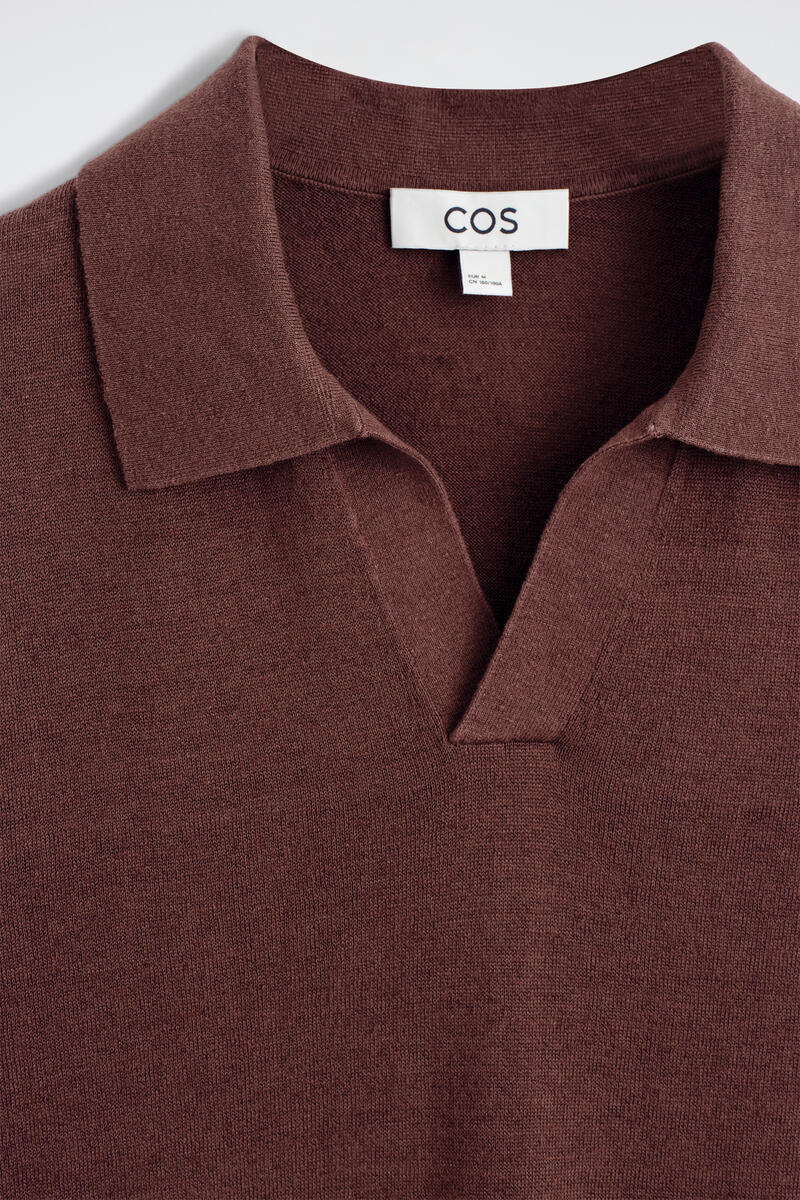 COS ニットリネンポロシャツ