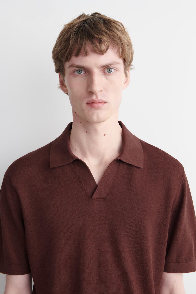 COS ニットリネンポロシャツ