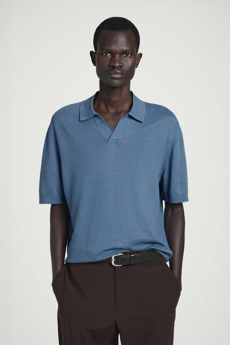 COS ニットリネンポロシャツ