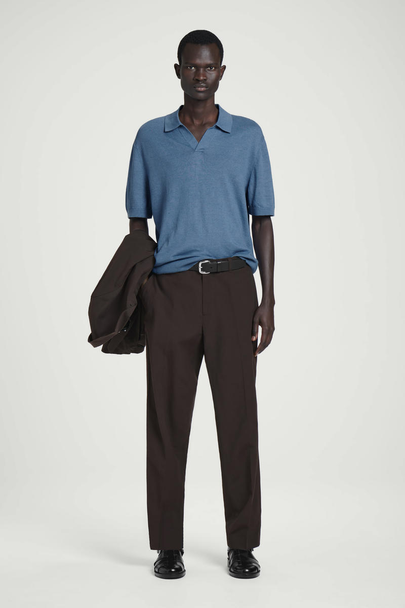 COS ニットリネンポロシャツ