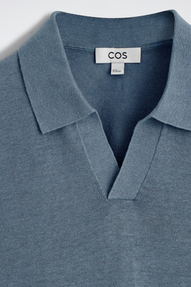 COS ニットリネンポロシャツ