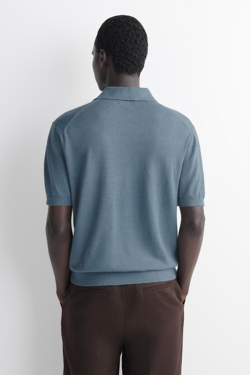 COS ニットリネンポロシャツ