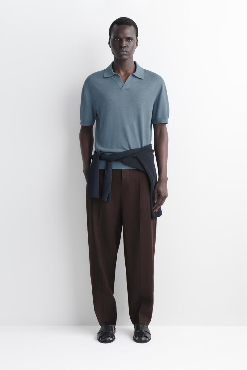 COS ニットリネンポロシャツ