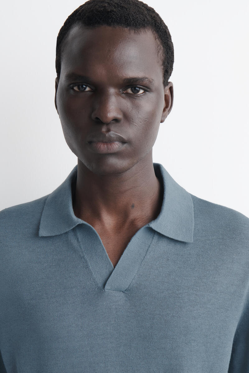 COS ニットリネンポロシャツ