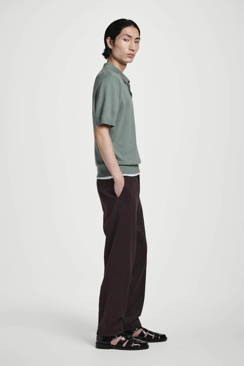 COS ニットリネンポロシャツ