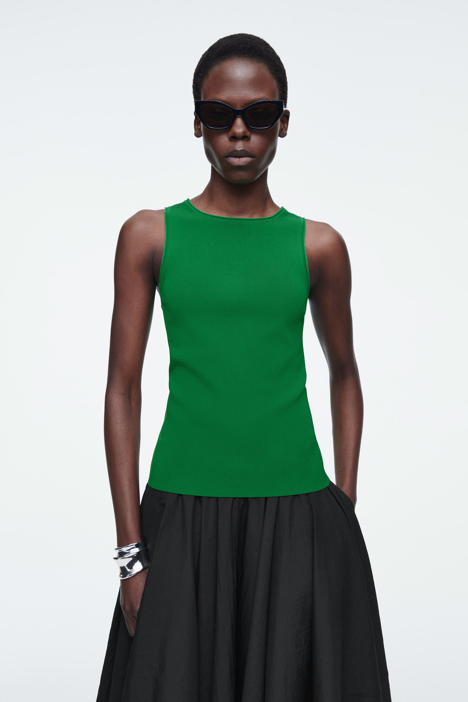 TNH NEWHOUSE COOPER TANK TOP 色別注　ナチュラル TUBULAR KNITTED TANK TOP チューブラーニットタンクトップ グリーン