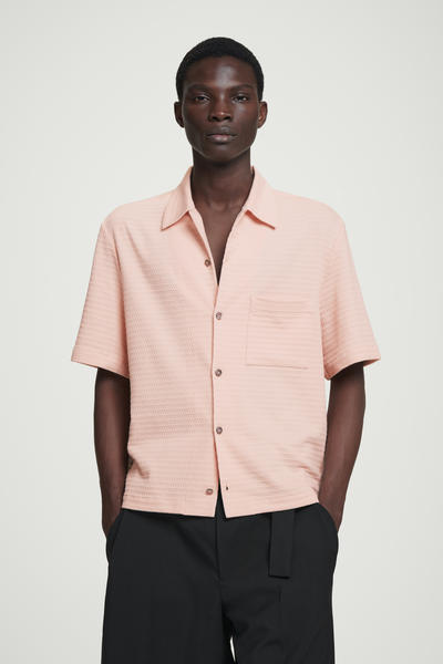 シアサッカー半袖シャツ