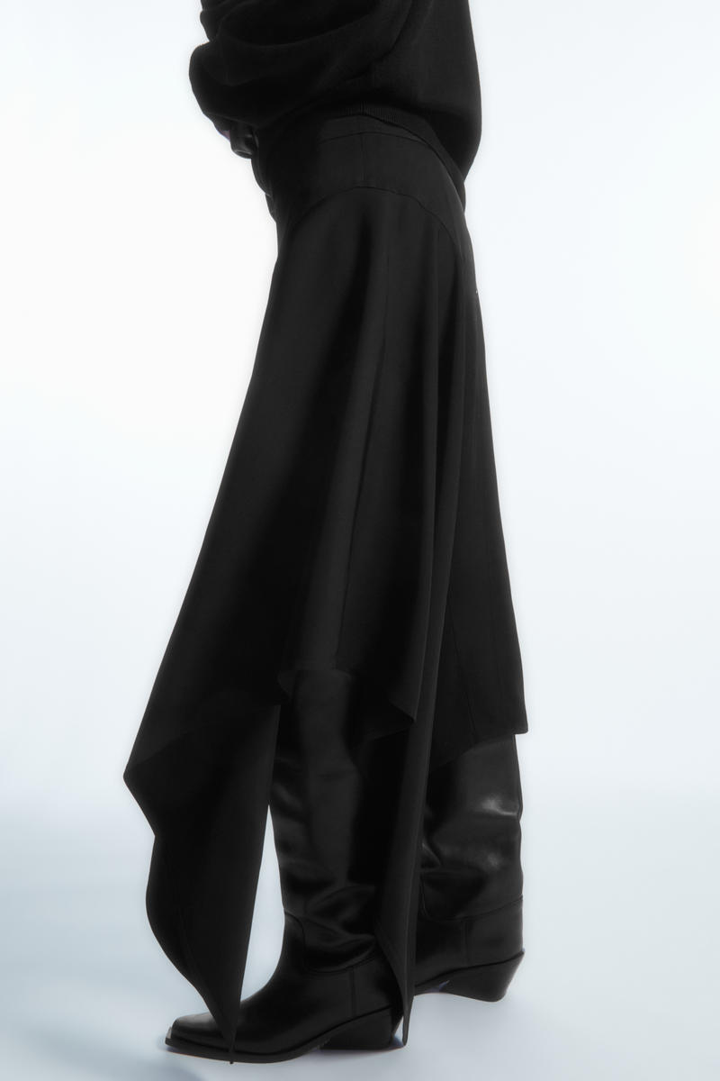 DRAPED ASYMMETRIC MIDI SKIRT ドレープアシンメトリーミディスカート