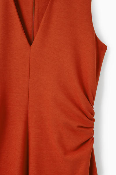 COS ギャザードアシンメトリーミディドレス