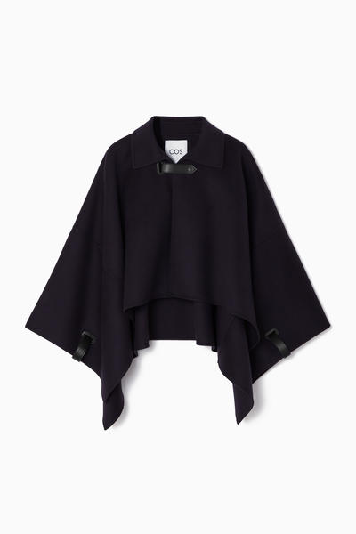 COS ダブルフェイスウールケープ