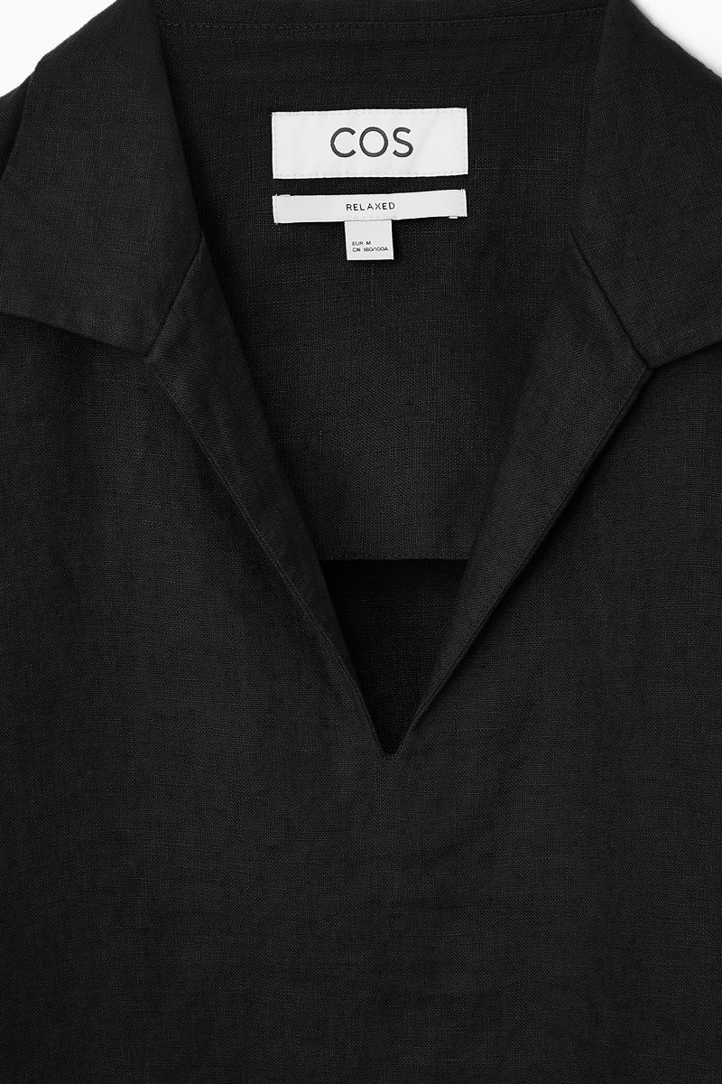 LINEN RESORT SHIRT リネンリゾートシャツ ブラック｜COS コス 公式