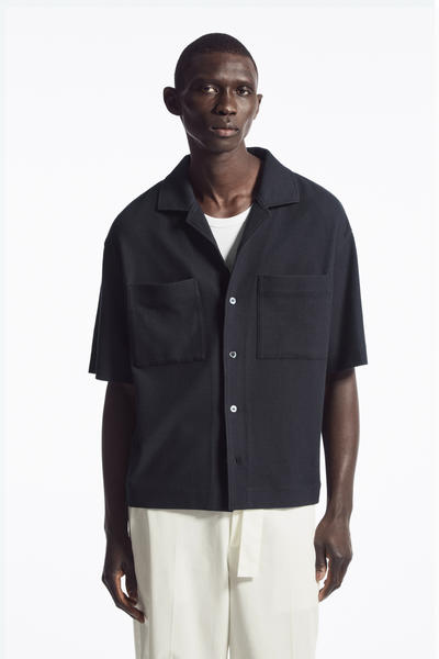 テクスチャードキャンプカラーシャツ