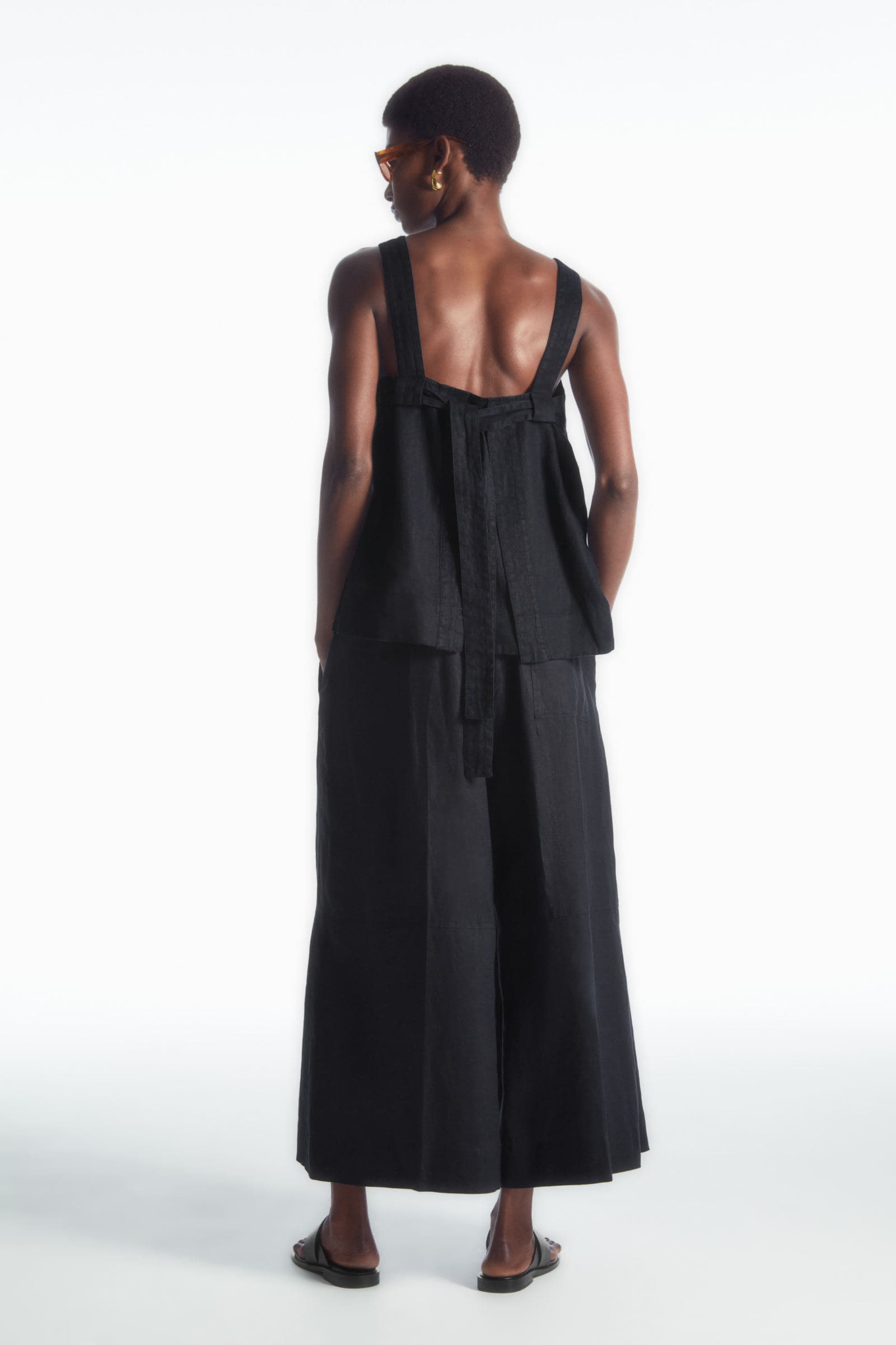 chez vidalencアンティークリネンキュロットパンツ chez vidalencアンティークリネンキュロットパンツ