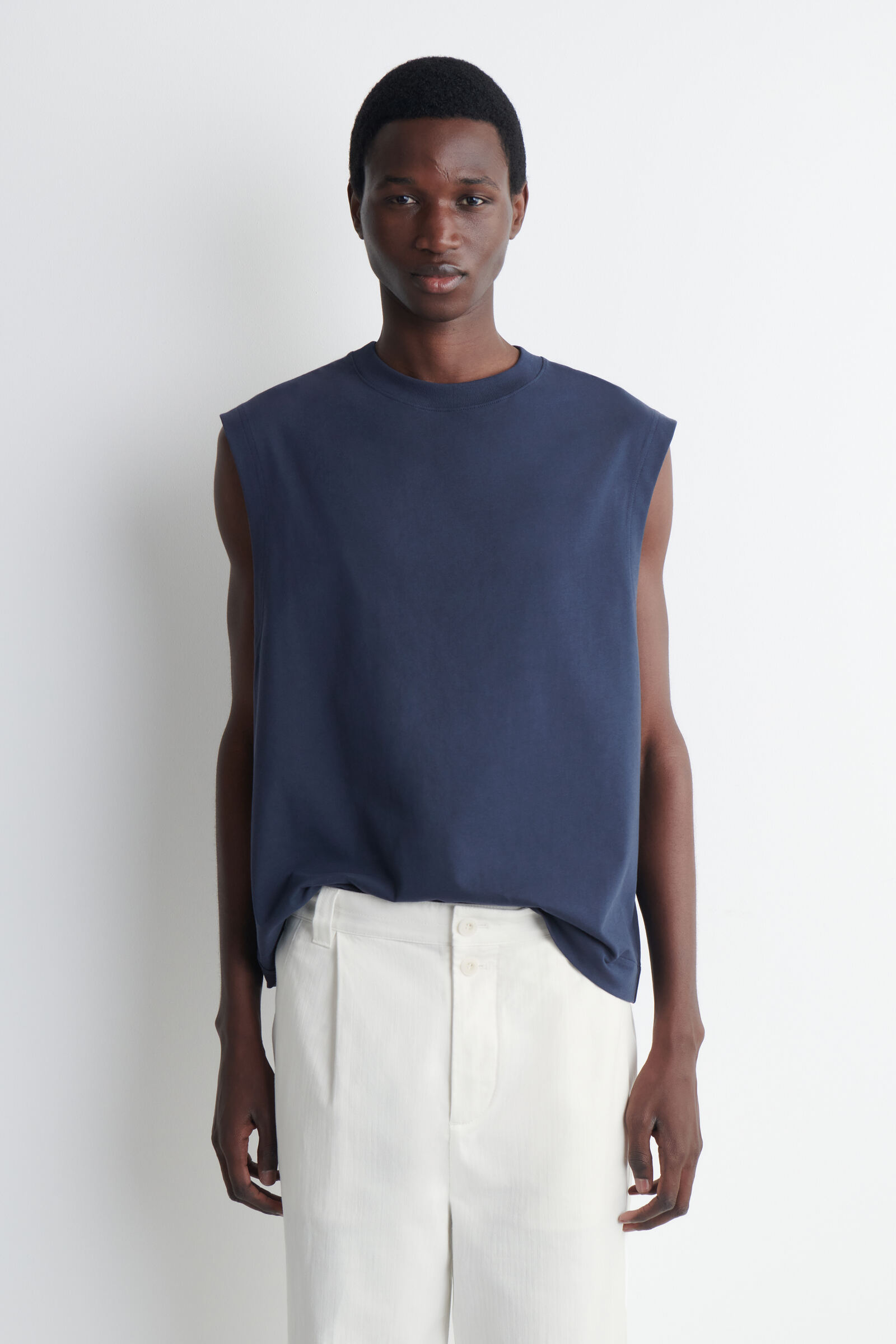RELAXED COTTON CREW-NECK VEST リラックス コットンクルーネック